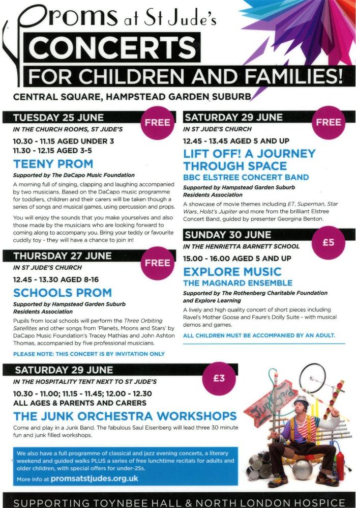 2019 Children's poster for the Proms at St Jude's
