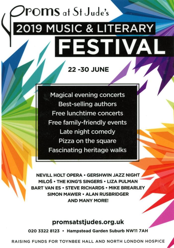 2019 General poster for the Proms at St Jude's