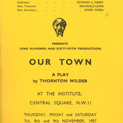 Our Town - 1957 Programme and Review