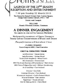 Launch reception programme for 2015