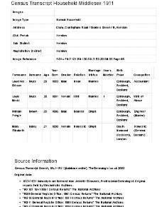 Census 1911 - 29 Corringham Road
