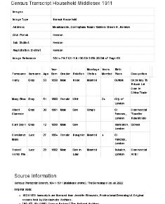 Census 1911 - 45 Corringham Road
