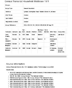 Census 1911 - 34 Corringham Road
