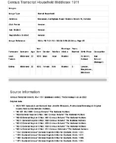 Census 1911 - 42 Corringham Road
