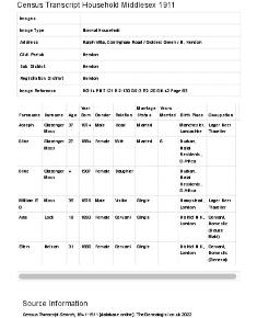 Census 1911 - 40 Corringham Road
