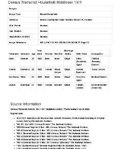 Census 1911 - 33 Corringham Road
