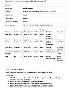 Census 1911 - 36 Corringham Road
