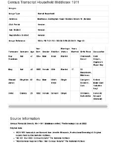 Census 1911 - 26 Corringham Road
