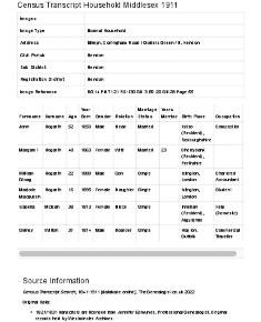 Census 1911 - 21 Corringham Road
