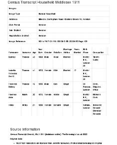 Census 1911 - 54 Corringham Road
