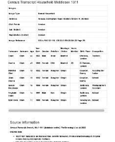 Census 1911 - 12 Corringham Road
