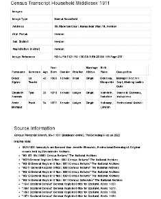 Census 1911 - 19 Waterlow Court
