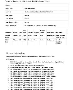 Census 1911 - 18 Waterlow Court
