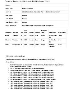 Census 1911 - 33 Waterlow Court
